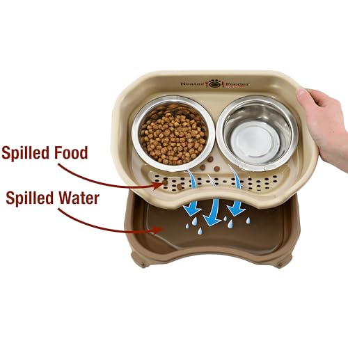 New Neater Feeder Express Mess Proof Elevated Dog Bowls | Cappuccino, Small (<15 lb)