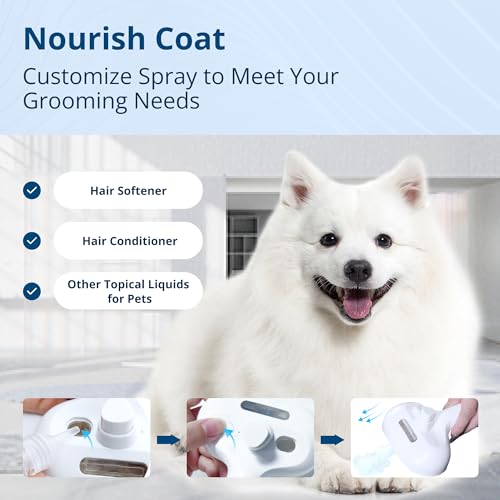 New Spray Cat Brush for Shedding Self-Cleaning Wet Cat Comb | White