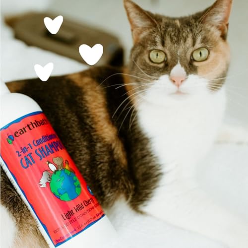 New earthbath Wild Cherry 2-in-1 Cat Conditioning Shampoo | 16 oz, 1 pack
