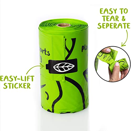 New Planet Poop Compostable Poop Bags with Handles | Unscented, 120 Count, Extra-Long