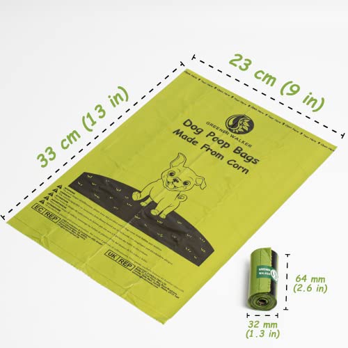 New Greener Walker Poop Bags for Dog Waste | Green, 540 Bags