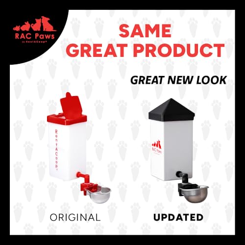 New RentACoop No-Drip 32oz Small Animal Drinking Bottle with Auto-Fill Metal Cup | Pack of 2