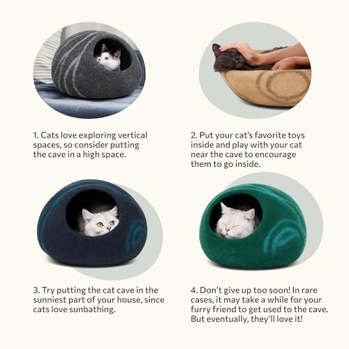 New MEOWFIA Cat Cave (100% Merino Wool) | Light Grey & Large