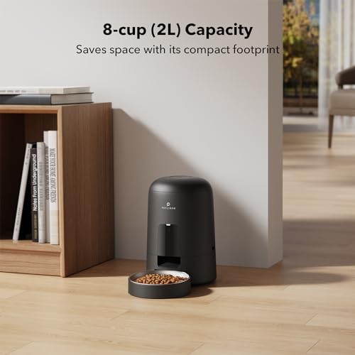 New PETLIBRO AIR Timed Pet Feeder (Battery-Operated) | Black, 2L