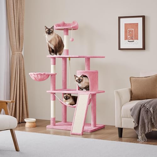 New Yaheetech Multi-Level Cat Tree Condo with Basket Hammock & Scratching Post | 63.5"