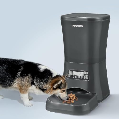 New DOGNESS Automatic Dog Feeder (Programmable, Voice) | Black, 9L