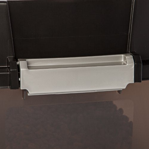 New IRIS USA Elevated Dog Bowls with Airtight Storage | Smoke/Black, 15" H