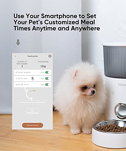 New Veken Automatic Cat Feeder (Wi-Fi) | White, 4L