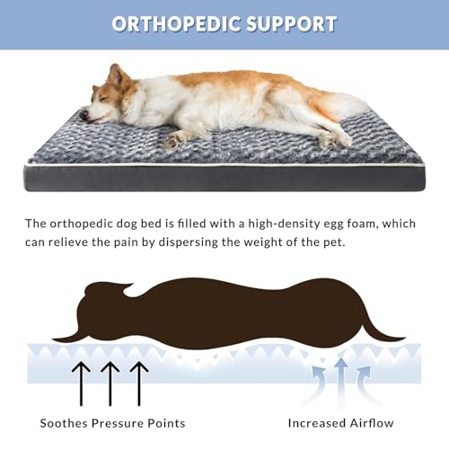 New WESTERN HOME WH Large Sized Dog Beds | Grey, 36"L x 27"W x 3"Th