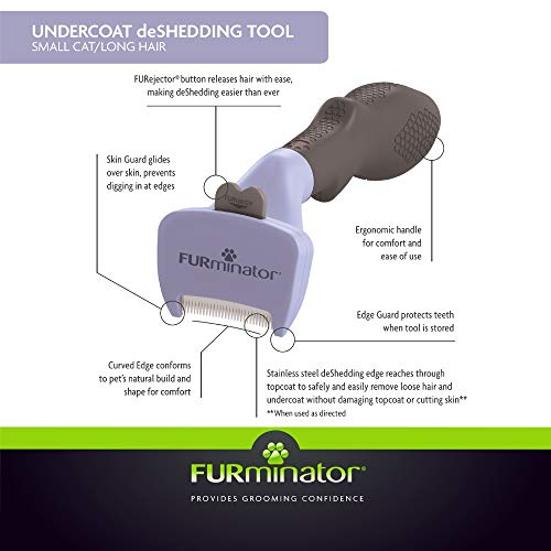 New FURminator Undercoat deShedding Tool For Small Cats Long Hair | Small