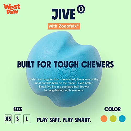 New West Paw Zogoflex Jive Ball | Aqua Blue, X-Small (2")