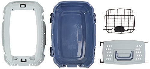 New Amazon Basics 2-Door Top-Load Hard-Sided Pet Travel Carrier | Gray/Blue & 19"×12.6"×10"