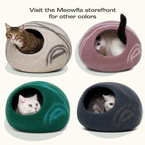 New MEOWFIA Cat Cave (100% Merino Wool) | Light Grey & Medium