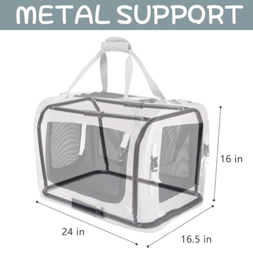 New Petseek Extra-Large Soft-Sided Carrier (for 2 Cats) | Grey & 24"×16.5"×16"