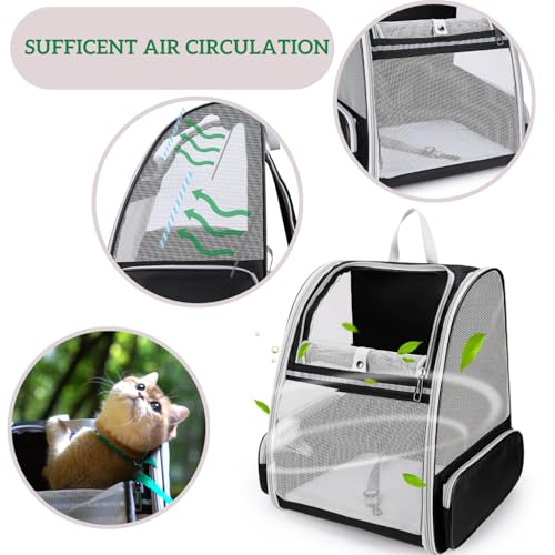New Lollimeow Cat Backpack Carrier, Fully Ventilated | Mesh Black