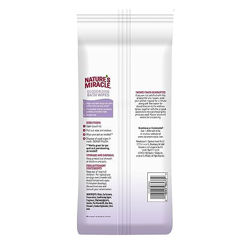 New Nature’s Miracle Deodorizing Bath Wipes | Lavender, 100-Count