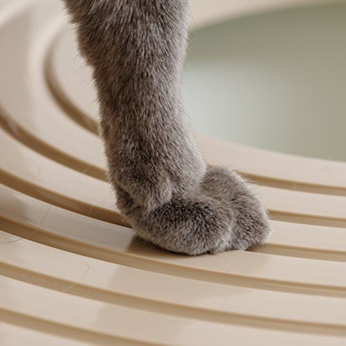 New IRIS USA Top Entry Cat Litter Box with Scoop | Beige/White
