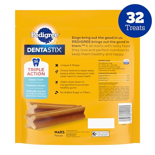 New Pedigree Dentastix Large Breed Dog Treats | Original • 1.66 lb (32 treats)