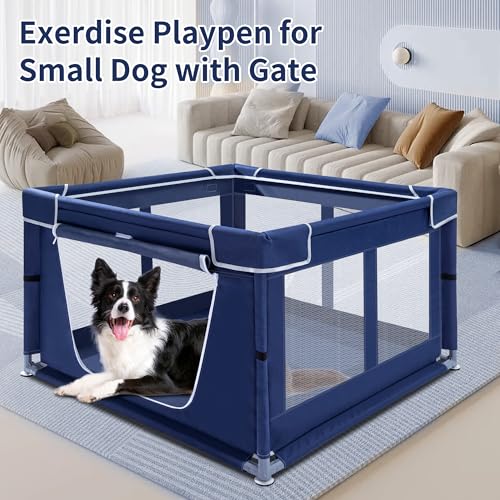 New Zikopomi Puppy Playpen Indoor for Dog Small Pets | 42 × 42 × 25 in, Royal Blue
