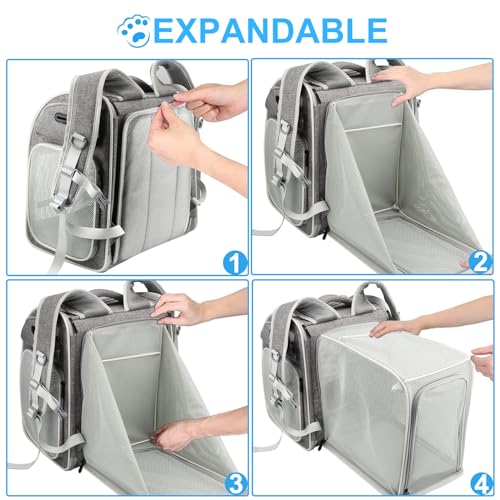 New Texsens Expandable Pet Backpack Carrier | Grey