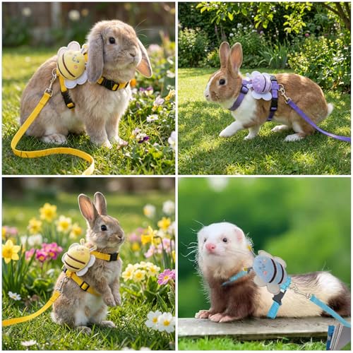 New ABSOK Small Pet Cute Vest Harness Leash Set | 4 Sets, Bees