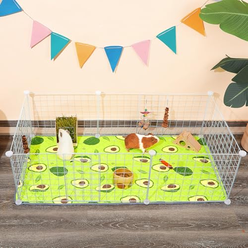 New Bienbee Guinea Pig Bedding Reusable Cage Liner | Green, 2 pack 47" x 24"