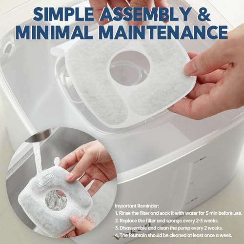 New Veken Innovation Award Winner Stainless Steel Cat Water Fountain | 95oz/2.8L, Silver