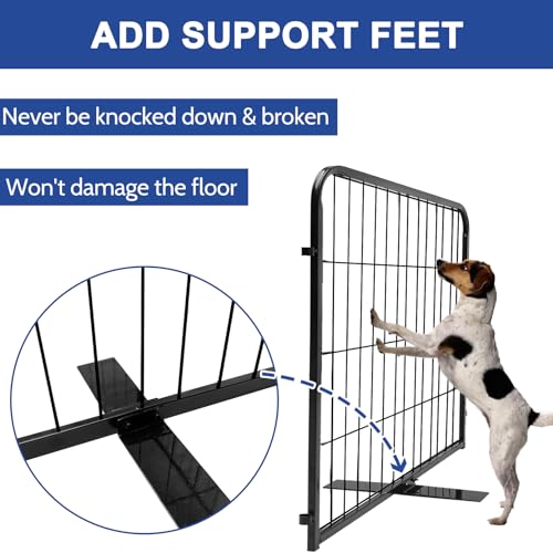 New GXSDJ Metal Dog Playpen with Door and Foot Support | 82.5 × 32 in, Black