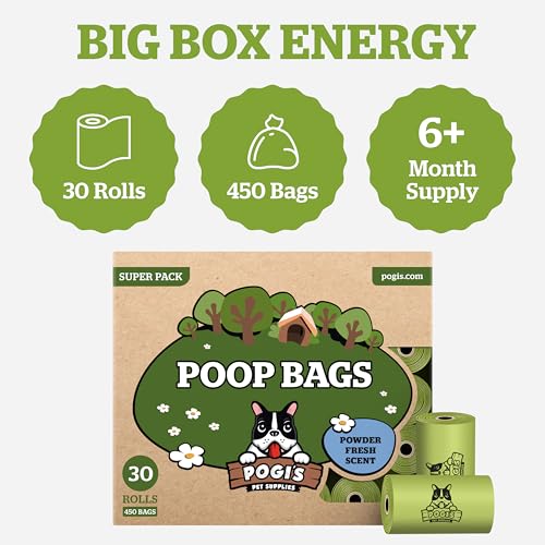 New Pogi’s Dog Poop Bags | Fresh Scent, 30 Rolls (450 Count)