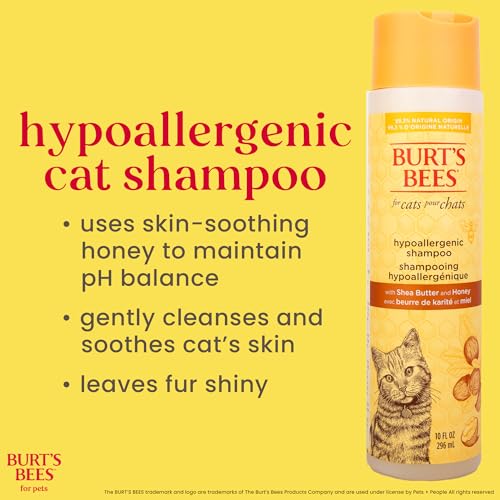 New Burt's Bees for Pets Hypoallergenic Cat Shampoo with Shea Butter and Honey | 10 fl oz
