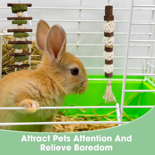 New WDEFUN Bunny Chew Toys Natural Hanging Rabbit Chew Toy Treats | 3 pcs