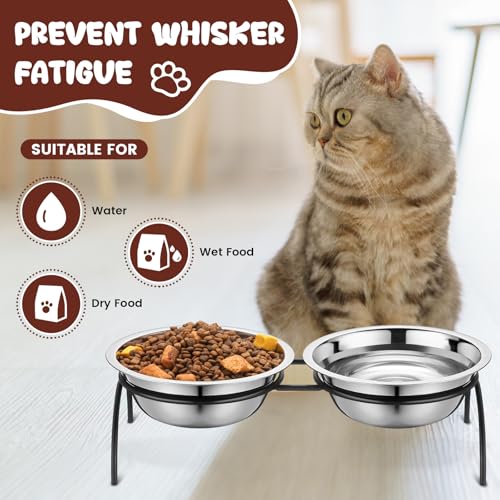 New Yiyiring 12 Pack Stainless Steel Cat Food Bowls with Metal Stand | 12 pack, 5.5 inch