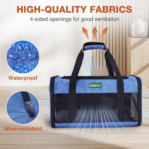 New TSA Approved In Cabin Soft Cat & Dog Carrier | Blue, 17″ × 11″ × 9.5″