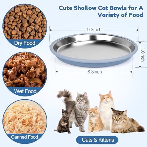 New MultiOutools Stainless Steel Cat Bowls | 3 pack, 9.3 inch wide