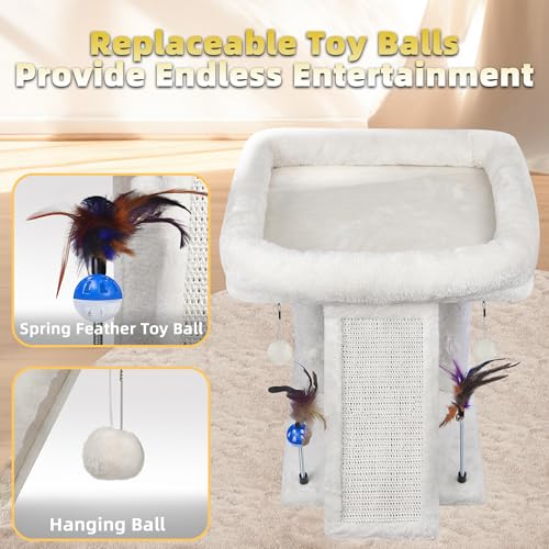 New TWDEPART Cat Tree Cat Tower with Cat Scratching Post | Beige