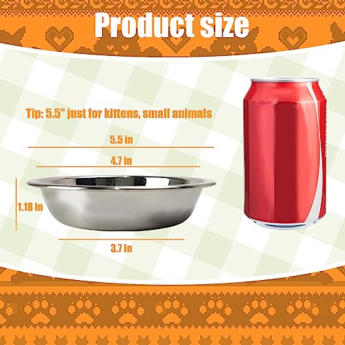 New GCVOPTON Stainless Steel Cat Bowls | 8 pcs, 5.5 inch