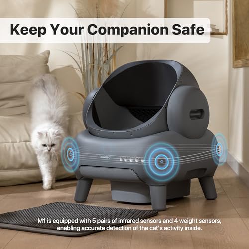 New Neakasa M1 Bundle Open-Top Self-Cleaning Cat Litter Box | Bundle with 4 Rolls (60 pcs) + 2 Extra Rolls