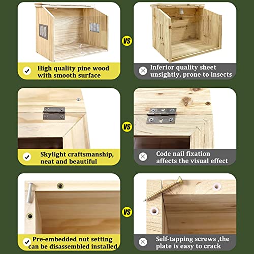 New Erbaofd Wooden Hamster Cage with Acrylic Windows & Accessories | 50×30×30 cm