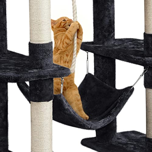New Yaheetech Multi-Level Pet Furniture with Sisal Posts & Condo | Black, 63"