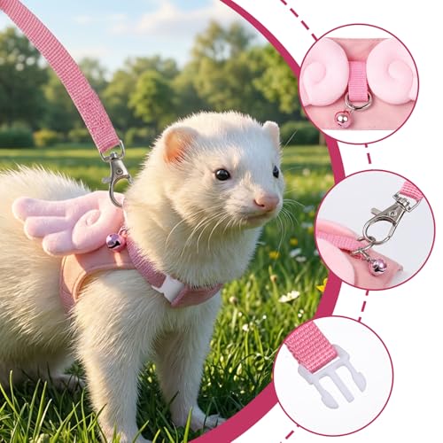 New YBEATY Ferret Harness and Leash Set | Pink