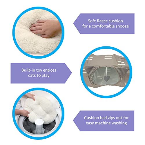 New Kitty City Large Cat Tunnel Bed (Pop-Up) | Brown & Large