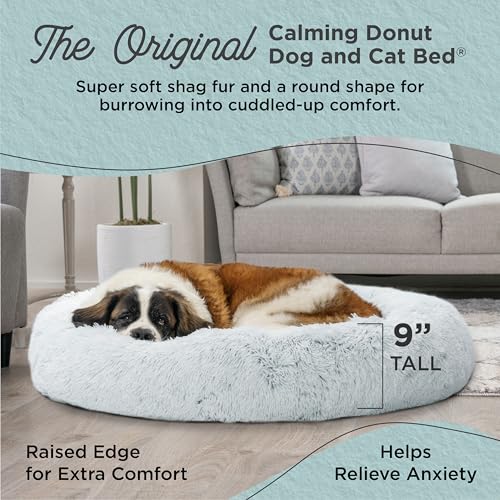 New Best Friends by Sheri Original Calming Donut Bed | Frost Gray & 45" x 45" (XL)