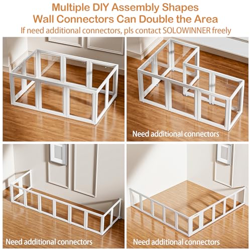 New GGLL Transparent Puppy Playpen Indoor Clear Plastic Fence | 23.6 in H (10 Panels), White