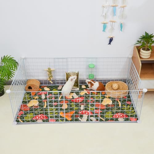 New Bienbee Guinea Pig Bedding Reusable Cage Liner | Mushroom, 2 pack 47" x 24"