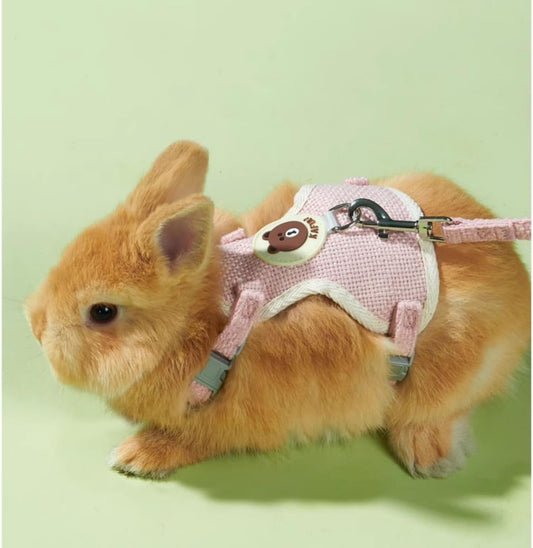 New Copfeu Rabbit Harness and Leash Set | Medium - Pink