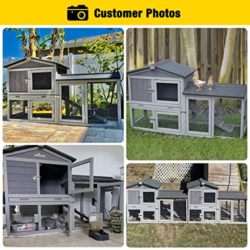 New Aivituvin Rabbit Hutch Chicken Coop Duck House with Run | 114" L × 21" W × 33" H