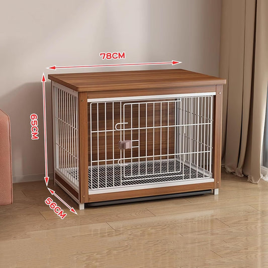 New Rabbit Hutch Indoor for 2 Rabbits with Pull-Out Tray Off-Ground | Brown