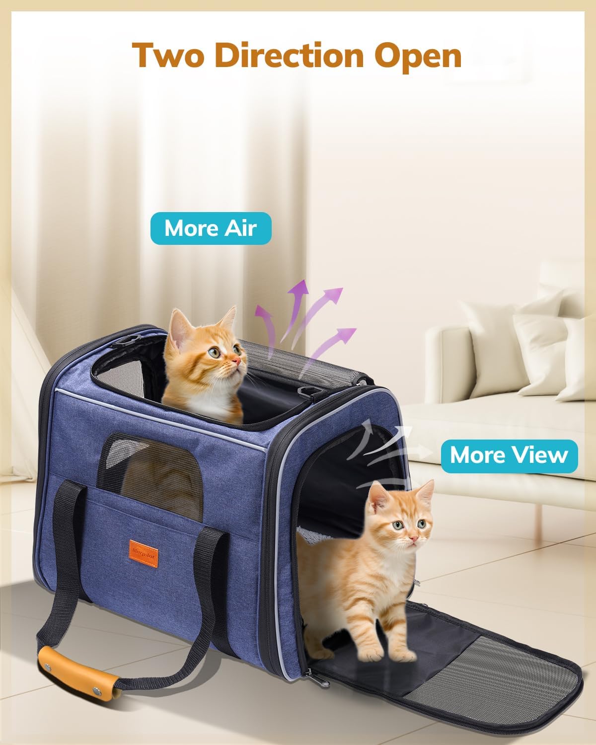 New Morpilot Soft-Sided Cat/Dog Carrier | Light Blue & Up to 18 lb