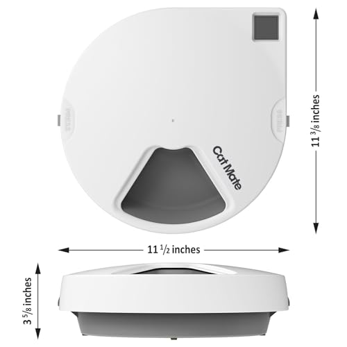 New Cat Mate C500 Automatic 5-Bowl Feeder | White, 5 Meals