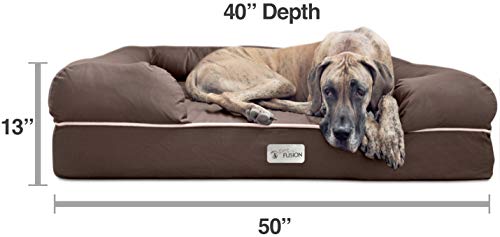 New PetFusion Ultimate Dog Bed Orthopedic Memory Foam |Brown, XXL Jumbo (50x40")